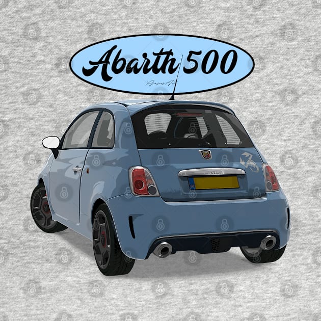 ABARTH 500 Light Blue Scorpion Back by PjesusArt